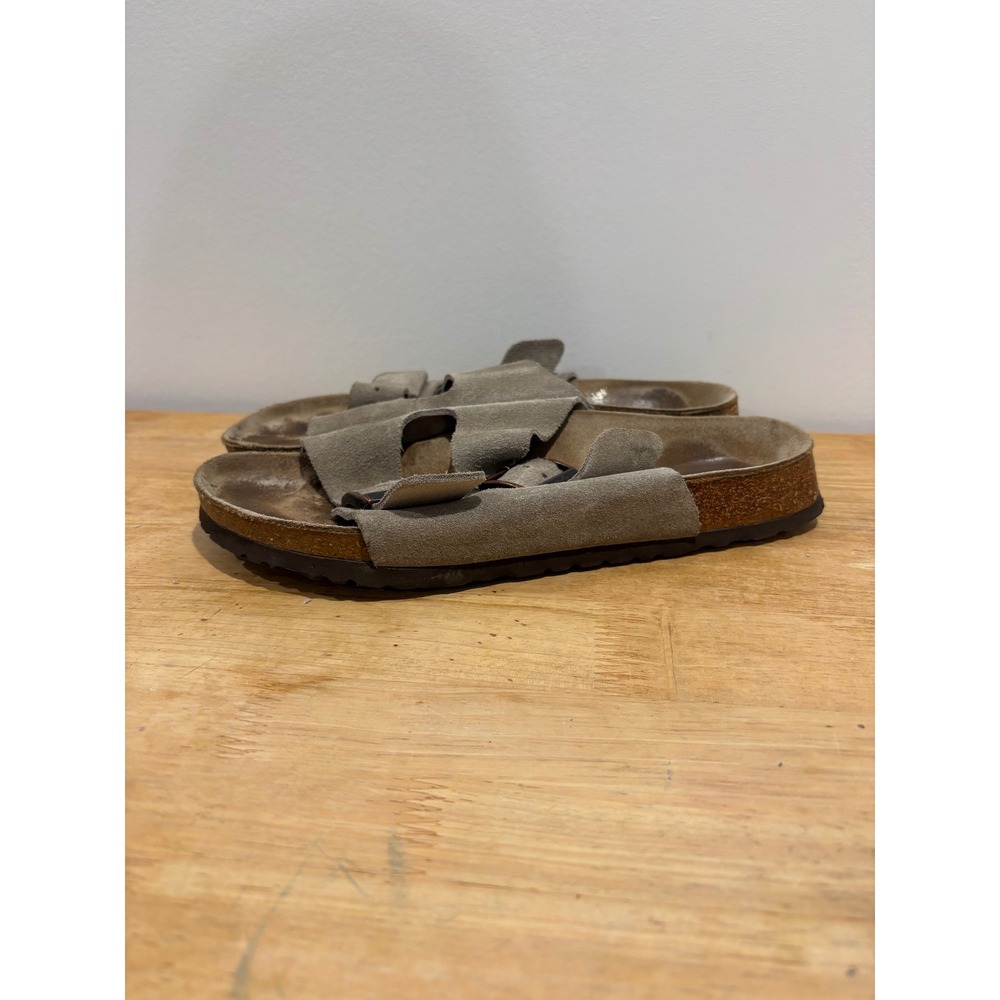 Betula Birkenstock Suede Slide Sandals Womens tan Size 9 L9 M7 Cork Footbed